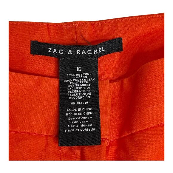 Zac & Rachel Womens Plus Sz 16 Orange Ankle Dress Work Business Casual Pants - Picture 2 of 7